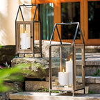Waterproof Flickering Auto Timer White Plastic Flameless Candles with Candle Grease, 3" x4" 5" 6" 7" Outdoor LED Long Lasting Battery Operated Remote Control Pillar Candles, Pack of 4