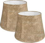 TOOTOO STAR Drum Lampshades Set of 2, Leather barrel Lamp Shade for Table Lamps Floor Lamps, Seaside Village Medium Lampshades 10" Top x 14" Bottom x 10" High, Hand Crafted, Easy Assembly Required