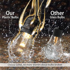 GANA Outdoor String Lights, Patio Lights 75FT Music Flash RGBW Colourful, Safe 12V Low Voltage LED Shatterproof Bulbs Connectable, Heavy Duty Wire IP65 Waterproof Level for Courtyards Cafe Bistro