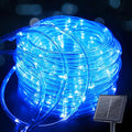 Brightown Solar String Lights Outdoor, 39FT 100 LED Rope Lights Solar Powered with 8 Lighting Modes, Waterproof Solar Patio Lights, Solar String Lights for Outside Tree Yard Halloween Decoration, Blue