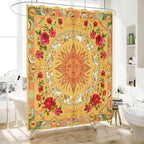 Bohemian Bathroom Curtain Colorful Boho Floral Print Beautiful Bright Polyester Fabric Cloth Shower Curtain for Bathroom Decoration, 72"x72"