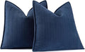 MIULEE Pack of 2 Navy Blue Decorative Pillow Covers 22x22 Inch Soft Chenille Luxurious Couch Throw Pillows Farmhouse Cushion Covers Euro Shams with Elegant Design for Sofa Bed Living Room Home Decor
