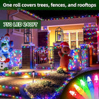 750 LED Chrstmas Lights, 240ft Outdoor Christmas String Lights with 12 Modes, Multicolor LED String Lights with Timer Dimmable Waterproof for Tree Fence Garden Xmas Wedding Party Decor Multicolor