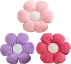 3 PCS Flower Pillows Flower Shaped Throw Pillow Cute Daisy Pillows Seating Cushions for Adults Kids Home Bedroom Sofa Chair Couch Decor (Pink/Purple/Hot Pink, 15.74 inch)