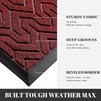 Yimobra Extra Large Door Mat Outside Entrance 60x36, Waterproof Heavy Duty Outdoor Mats for Front Door, Non Slip Rubber Entry Mat for Garage Patio Indoor, Easy Clean, Black Red