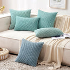 MIULEE Pack of 2 Decorative Lumbar Throw Pillow Covers 12x20 Inch Soft Boho Striped Textured Corduroy Pillow Covers Modern Farmhouse Home Decor for Couch Bed Sofa Living Room Aqua Green