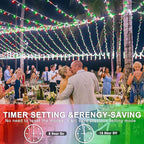 120 LED Christmas Lights Outdoor, 8 Modes Plug in Waterproof Twinkle Fairy String Lights for Tree Christmas Halloween Decorations, Red White&Green