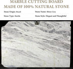 Koville Brazilian Natural Marble Cutting Board for Kitchen, 16x20inch Extra Large Hand Crafted Marble Slab for Cheese, Charcuterie, Pastry Board - Wedding Gift, House Warming Gift