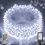 120FT 380 LED Christmas String Lights, 8 Modes Plug in Fairy Lights Connectable, Timer & Memory, Indoor Outdoor Twinkle Light for Christmas Tree Yard Outside Bedroom Classroom Decoration, Cool White