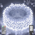 380LED 125FT Christmas Lights, Extra Long Outdoor String Lights Waterproof, Timer & Memory, 8 Modes Dimmable Plug in Fairy for Classroom Decor Outside Tree Wedding Patry Cool White