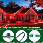 C9 Christmas String Light Red, 50ft Vintage Christmas Tree Lights, Outdoor Roofline String Lights with 50+2 Red Bulbs for Patio Garden Holiday Indoor Home Xmas Decoration, Green Wire
