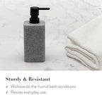 ZCCZ Grey Bathroom Accessory Sets, 4 Pieces Bathroom Accessories Complete Set Vanity Countertop Accessory Set, Includes Lotion Dispenser Soap Pump, Tumbler, Toothbrush Holder and Tray