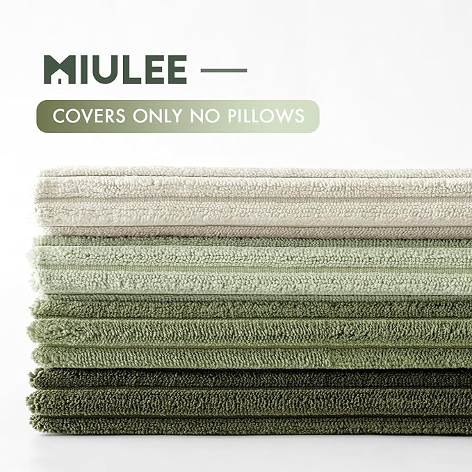 MIULEE Christmas Decorative Throw Pillow Covers Set of 4 Summer Light Green Gradient Natural Earthy Modern Classic Soft Corduroy Cushion Covers for Sofa Couch Bed Living Room Home Decor 18x18 Inch