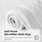 GRANNY SAYS Microfiber Bathroom Rugs Non Slip Washable, Water Absorbent Bathroom Mats for Tub, Soft Bath Mats for Bath Floor & Shower, 24" x 36", White Bath Rugs