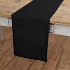 Solino Home Linen Black Table Runner 36 Inches - 100% Pure Linen Farmhouse Short Table Runner 14 x 36 Inch Ideal for Dresser and Coffee Tables - Fall, Autumn, Halloween, Thanksgiving, Holiday - Fete