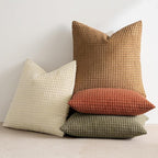 MIULEE Modern Farmhouse Decorative Pillow Covers 20x20 Inch Set of 4 Natural Rustic Throw Pillows Neutral Warm Soft Corduroy Couch Pillowcases Home Decor for Sofa Living Room Bed Brown Green