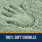 OLANLY Bathroom Rugs 70x24, Extra Soft Absorbent Chenille Bath Rugs, Rubber Backing Quick Dry, Machine Washable Bath Mats for Bathroom Floor, Tub and Shower, Home Decor Accessories, Sage Green