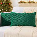 decorUhome Christmas Couch Throw Pillow Covers 12x20 Set of 2, Decorative Soft Plush Faux Wool Lumbar Neutral Accent Pillow Covers for Bed Sofa Living Room, Green
