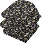 idee-home Outdoor Chair Cushions Set of 4, Thick 17" x 17" x 3" Outdoor Seat Cushions Patio Furniture Waterproof with Ties, Dining Pads