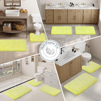 Walensee Bath Rug Non Slip Bathroom Mat (20 x 32, Yellow) Water Absorbent Soft Microfiber Shaggy Bathroom Rug Machine Washable Bath Mat Thick Plush Shower Mat