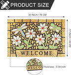 CHICHIC Welcome Door Mat 17x 30 Inch Front Doormat Outdoors for Home Entrance Outdoors Mat for Outside Entry Way Doormat Entry Rugs, Heavy Duty Non Slip Rubber Back Low Profile, Dragonfly