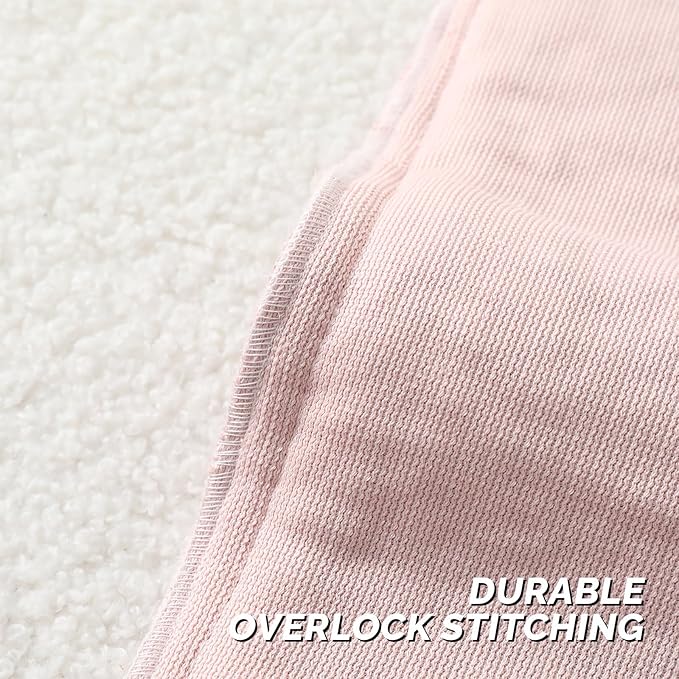 FUTEI Pink Throw Pillow Covers 24x24 Inch Set of 2,Furry Faux Fur Teddy Boucle Textured Cushion Covers,Soft Fluffy European Pillow Shams,Home Decor for Couch Bed Living Room Office Car
