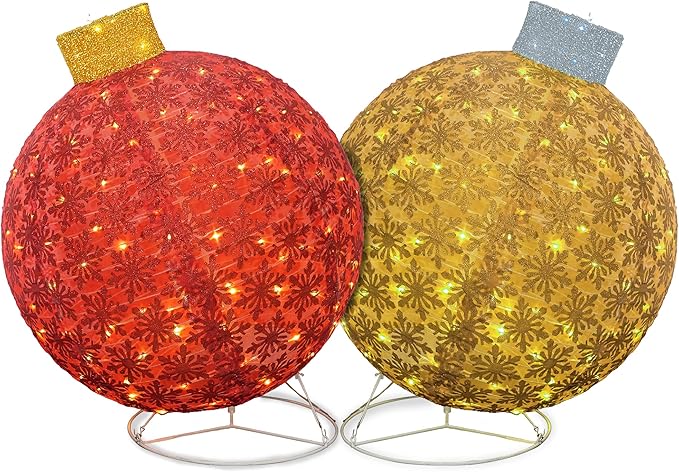 Lamerge Christmas Lanterns Decorations for Home, Indoor Outdoor Holiday Lanter, Warm Lit Farmhouse Lantern for Porch, Yard, Mantle, Party,30.5inch（Red+Gold）