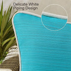 Decorative Outdoor Water Repellent Throw Pillows with Inserts, Set of 4, 16" x16" Pillows for Patio, Backyard, Bed, Couch, and Patio Furniture, Turquoise