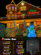 6 Pack Christmas Solar String Lights Outdoor Waterproof, 198FT 600 LED Green Wire Solar Fairy Lights with 8 Modes, Solar Twinkle Lights for Garden Tree Patio Fence Christmas Decorations (Multicolor)