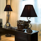 GO&SO Bell Lamp Shades Set of 2 Black Scalloped Lamp Shade, Replacement Lamp Shade For Floor & Table Lamp Shade, 6.5"Top x 13"Bottom x 11.2"Slant Height x 10.5''Vertical Height(Spider), Easy Assembly