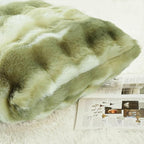 MADIZZ Pack of 2 Thick Plush Wool Throw Pillow Covers 24x24 Inch Green Soft Neutral Decorative Throw Pillows Accent Boho Cushion Covers for Couch Sofa Bedroom Pillow Shell
