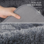 Walensee Large Bathroom Rug (24 x 40, Dark Grey) Extra Soft and Absorbent Shaggy Bath Mat Machine Washable Microfiber Non Slip Luxury Floor Mat