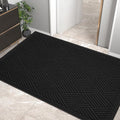 Sturdy Front Door Mat, Absorbent Muddy Dirt Resist Welcome Door Mats Outdoor Indoor, Stain and Fade Resistant, Non-Slip Rubber Backing Low Profile Doormat for Entryway, 47×32, Black