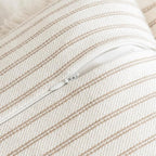Throw Pillow Covers 24x24 Set of 2 Striped Fringe Pillow Cover Farmhouse Cushion Covers with Tassel Neutral Boho Pillows Decorative Square Pillowcase for Couch Sofa Bed, Khaki