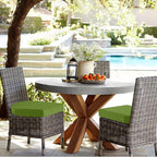 idee-home Outdoor Chair Cushions Set of 4, Thick 17" x 17" x 3" Patio Chair Cushions for Outdoor Furniture Waterproof with Ties, Seat Cushion, Patio Chair Pads Dining Chair Green