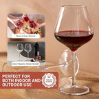 Tritan-Plastic Floating Red Wine Glasses for Pool Set of 2, 18 oz Holiday Drinkware Durable Wine Glasses with Long Stem, Ideal for Home, Party, Wedding, Beach