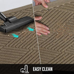 Sturdy Front Door Mat, Absorbent Muddy Dirt Resist Welcome Door Mats Outdoor Indoor, Stain and Fade Resistant, Non-Slip Rubber Backing Low Profile Doormat for Entryway, 60×36, Beige