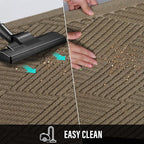 Sturdy Front Door Mat, Absorbent Muddy Dirt Resist Welcome Door Mats Outdoor Indoor, Stain and Fade Resistant, Non-Slip Rubber Backing Low Profile Doormat for Entryway, 30×17, Beige