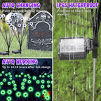 ASMAD Halloween Decorations Outdoor Solar Scary Eyeball Lights, 4Pack 32LEDs Green Eyeball Swaying Firefly Light, Waterproof Halloween Path Lights for Garden/Yard/Patio/Party Decor