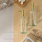 MaisoNovo Soap Dispenser 2-Piece Set | 16.9oz Clear Bottles with Gold Stainless Steel Pump