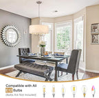 18'' Drum Chandeliers for Dining Room, 6-Light Modern Farmhouse Chandelier Linen Pendant Light, Brushed Nickel Round Chandelier Hanging Light Fixture for Living Room Bedroom Foyer