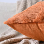 Set of 2 Soft Moroccan Throw Pillow Covers 22x22 Inch Plush Boho Decorative Pillow Cover Accent Cushion Case for Couch Sofa Bed, Burnt Orange