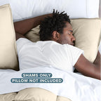 Bare Home Queen Pillow Sham Covers - Set of 2 - Premium 1800 Ultra-Soft Microfiber - Double Brushed - Bed Pillow Shams - Pillows Not Included (Set of 2, Sand)