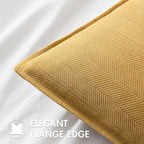 MIULEE Pack of 2 Gold Decorative Lumbar Pillow Covers 12x20 Inch Soft Chenille Luxurious Couch Throw Pillows Farmhouse Cushion Covers with Elegant Design for Sofa Bedroom Living Room Home Decor