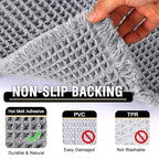 H.VERSAILTEX Upgraded Waffle Bath Mat Super Absorbent Bathroom Mats Non Slip Bath Rugs for Bathroom Floor Machine Washable Dry Fast Bathroom Rugs for Beside Tub, 17" x 24", Dove