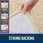 OLANLY Bathroom Rugs 40x32, Extra Soft Absorbent Chenille Bath Rugs, Rubber Backing Quick Dry, Machine Washable Bath Mats for Bathroom Floor, Tub and Shower, Home Decor Accessories, Beige