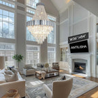 Crystal Chandeliers Contemporary Chandelier Foyer Entryway Lighting 21 Lights Pendant Ceiling Light Fixture for Grand Living Room Hallway Entry French Empire Style Extra Large 36''