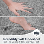 Bathroom Rugs U-Shaped 20" x 24", Non-Slip Extra Soft Absorbent Bath Rugs, Machine Washable Quick Dry Bath Mats for Toilet Base, Grey & Dark Grey