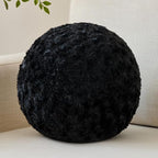 Ball Pillow, Decorative Round Pillow for Couch n, Circle Throw Pillows, Perfect Ball Pillows for Couch, Stylish Decorative Pillows, Versatile Round Throw Pillow (Black, Medium-11.8 Inches)