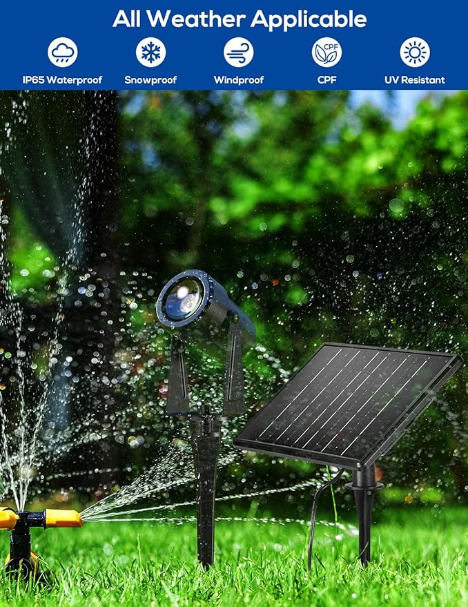 ZYAN Solar Landscape Spotlights Outdoor Waterproof IP65, Solar Powered Garden Yard LED Spot Lights for Outside Plant, Tree, Pathway, Auto On/Off Wall Lights for Walkway, Patio, Lawn-8 Pack